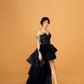 Black Cascade Dress